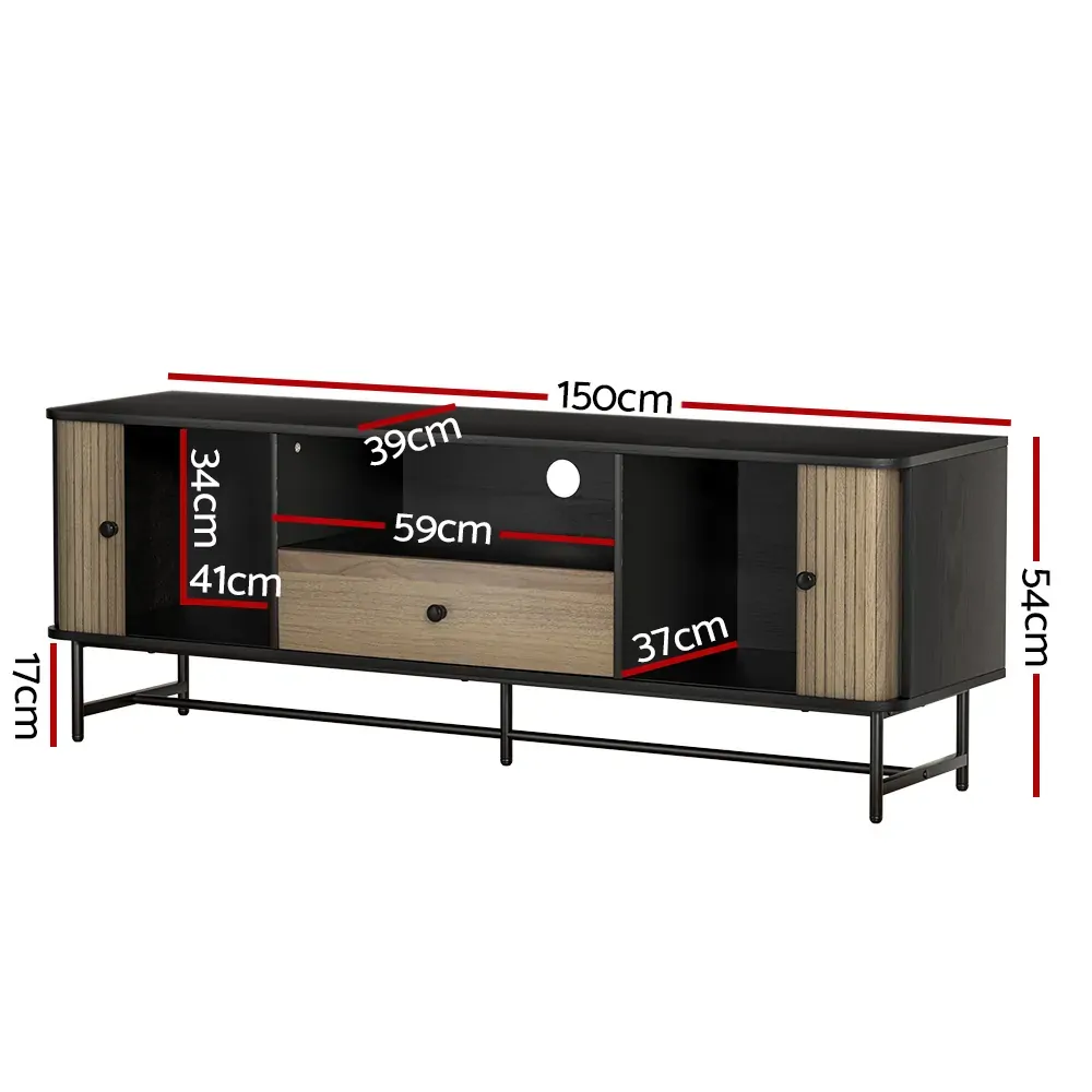 Entertainment Unit TV Cabinet 150CM Black Boris Price