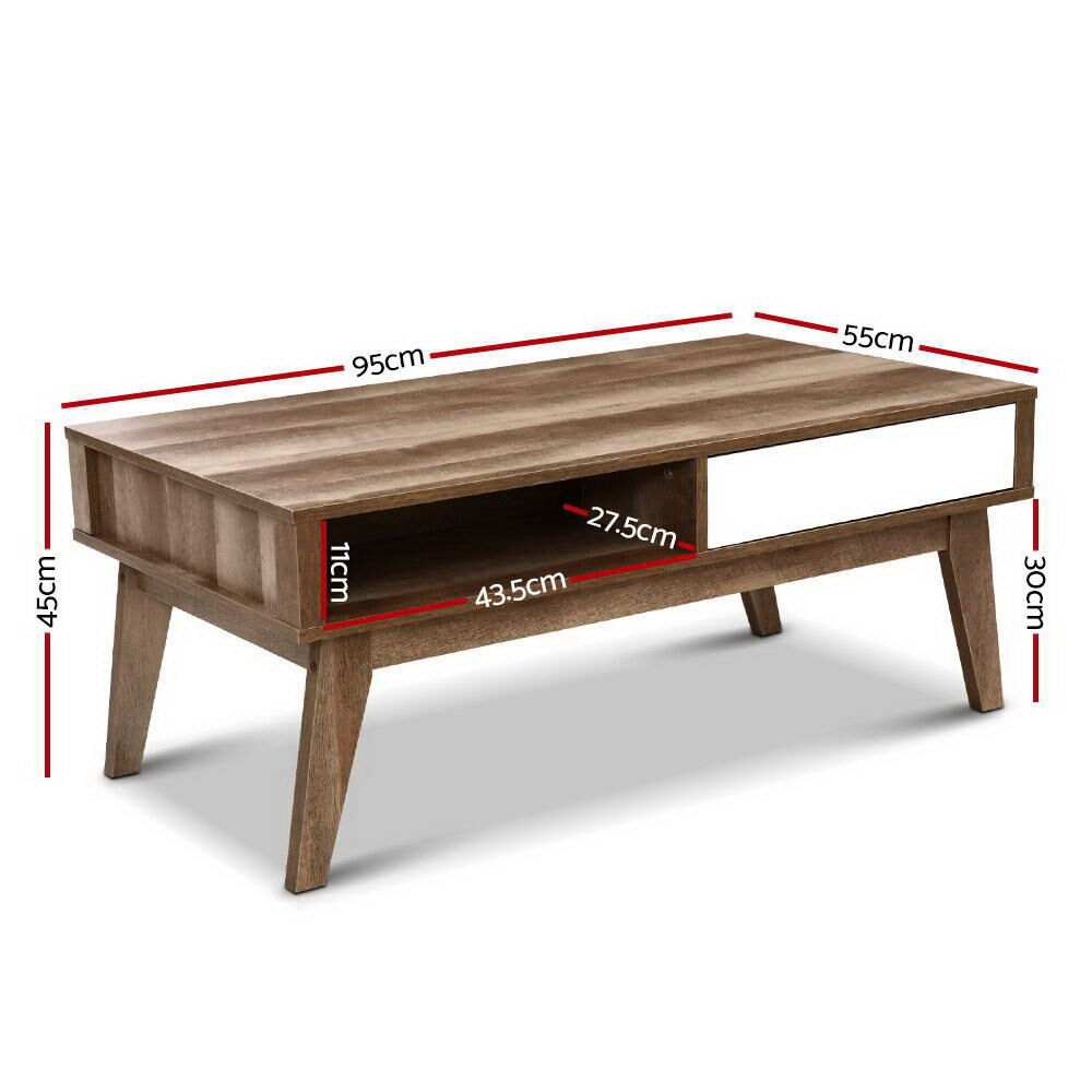 Coffee Table 2 Drawers Walnut Serena Price