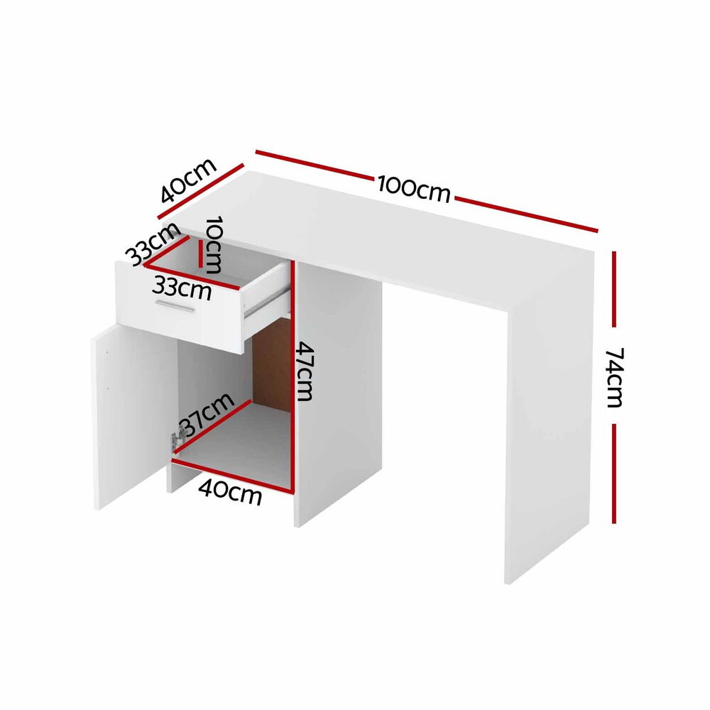 Computer Desk Drawer Cabinet White 100CM Price