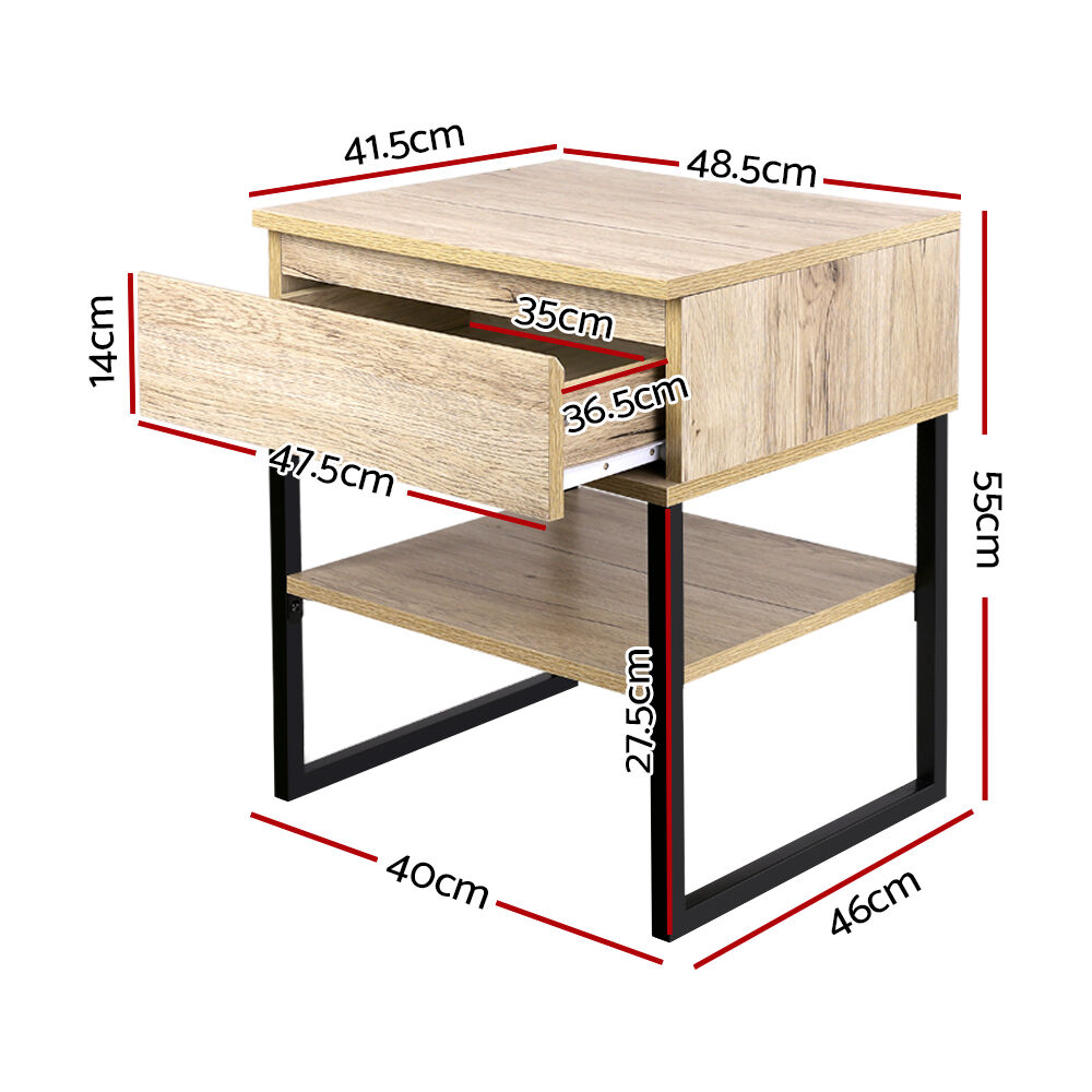 Bedside Table 1 Drawers with Shelf - CASEY Price