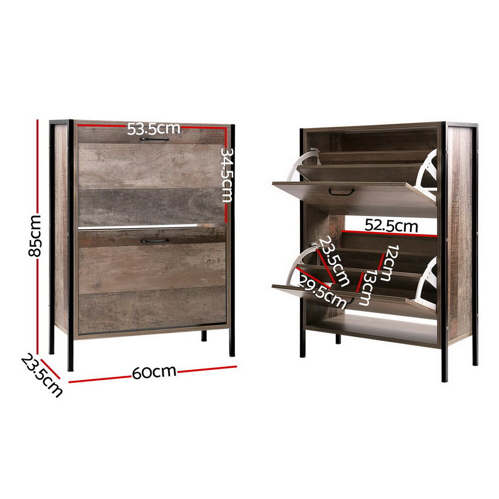12 Pair Wooden Vintage Shoe Rack Storage Cabinet - Wood Price
