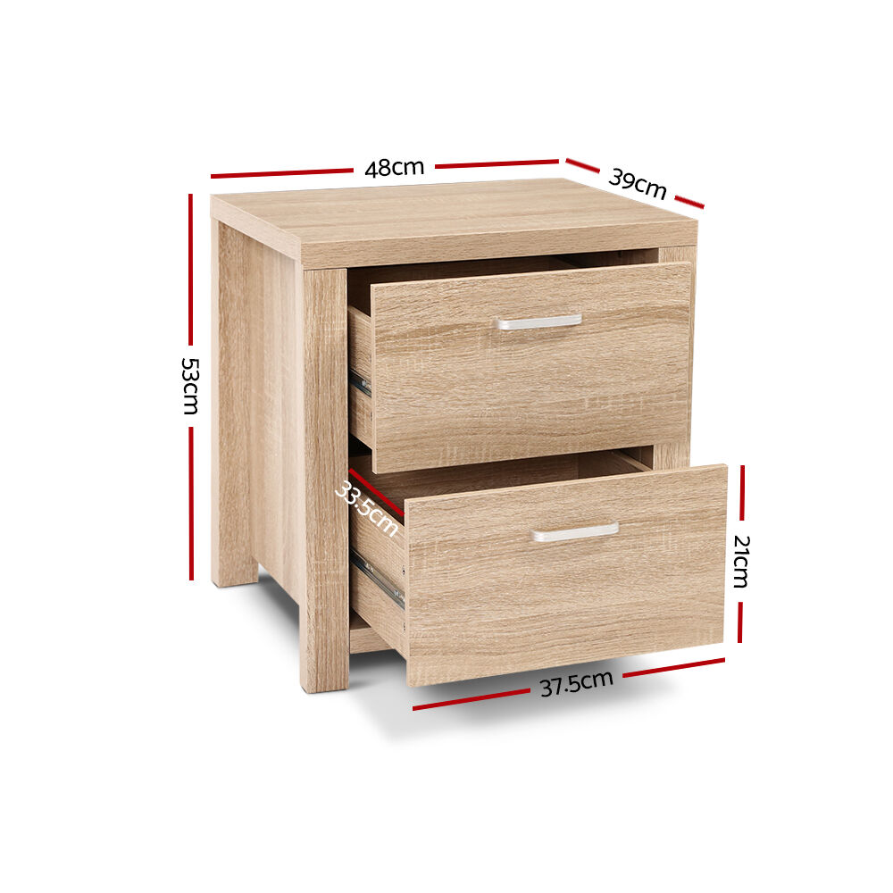 Bedside Table 2 Drawers - MAXI Pine Price