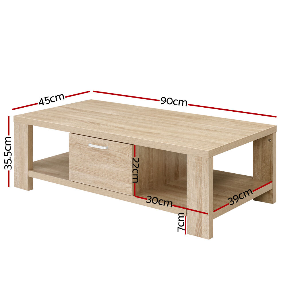 Coffee Table 1 Drawer Oak Maxi Price