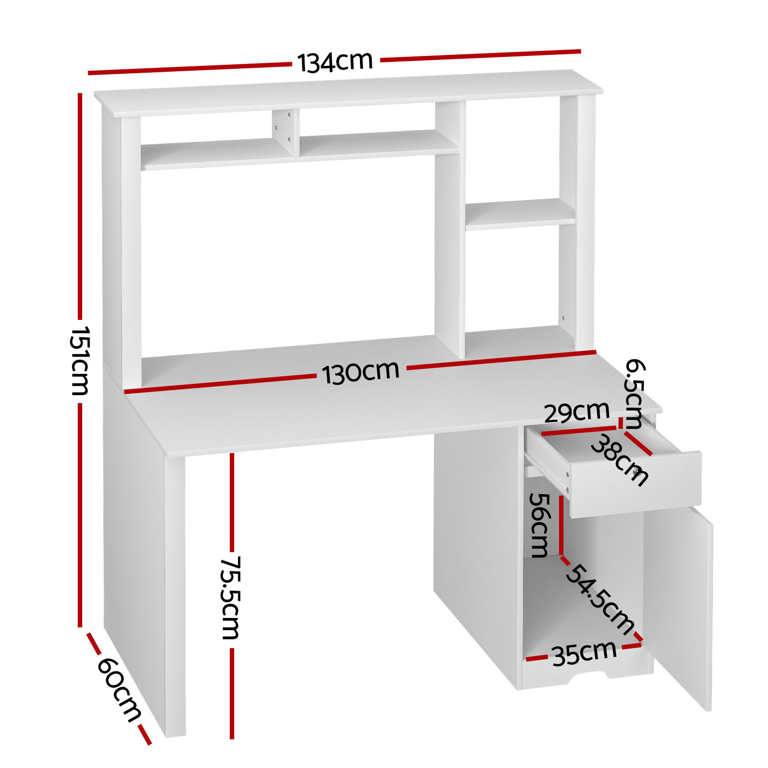 Computer Desk Office Study Desks Table Drawer Bookshelf Cabinet Price
