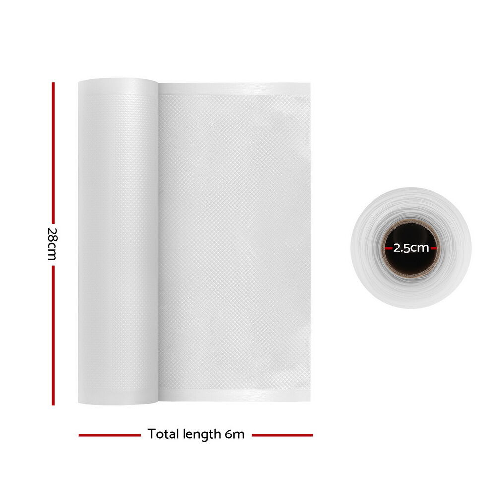 6 Rolls Food Vacuum Sealer Bags Storage Saver Heat Sealing Bag Pack 28CMX6M Price