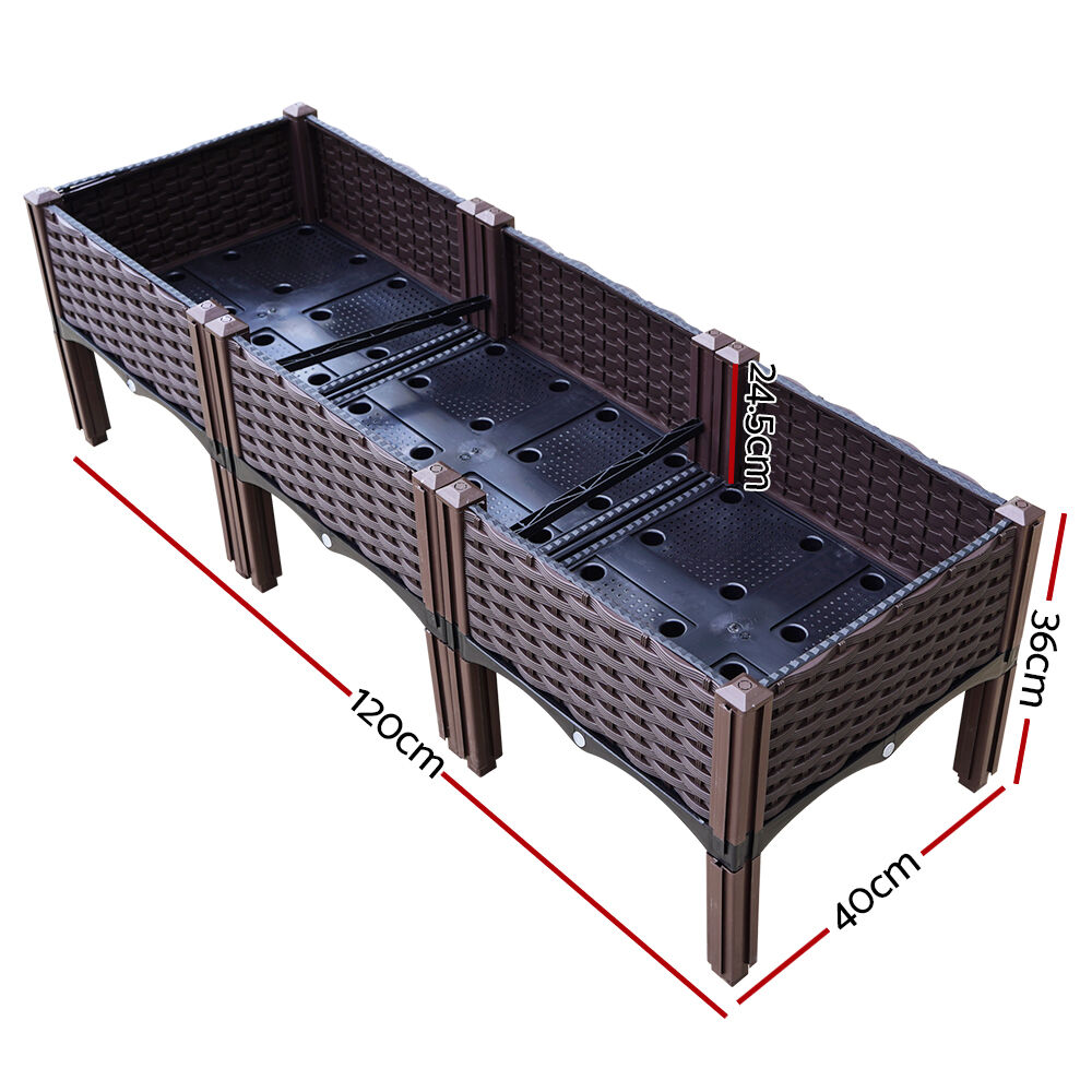 Green Fingers Garden Bed 120x40x36cm PP Planter Box Raised Container Growing Herb Price