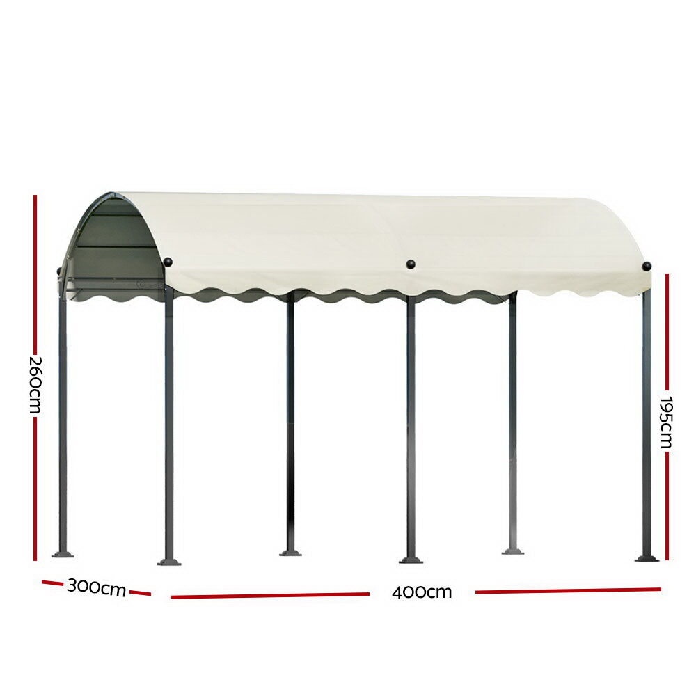 Gazebo Marquee 4x3m Outdoor Event Wedding Tent Camping Party Shade Iron Art Canopy Beige Price
