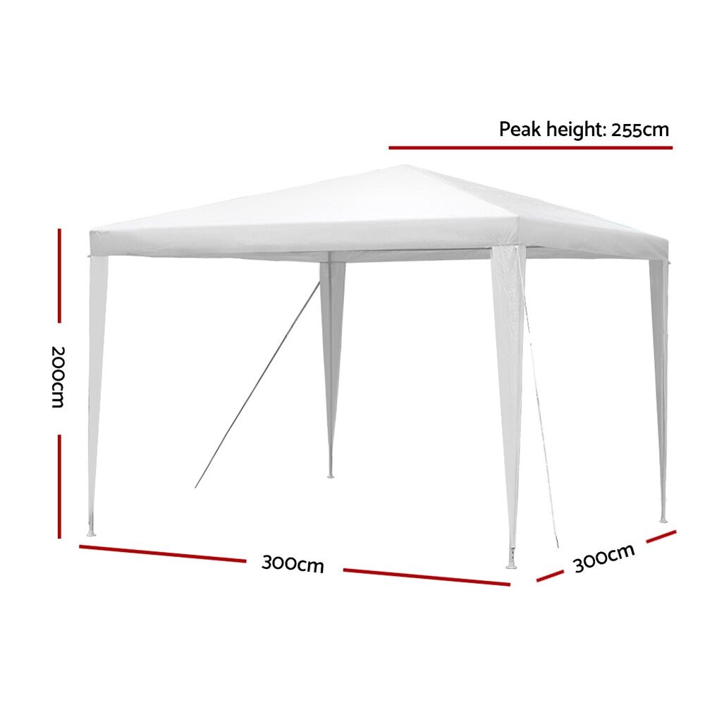 Gazebo 3x3m Wedding Party Marquee Tent Outdoor Event Camping Canopy Shade White Price