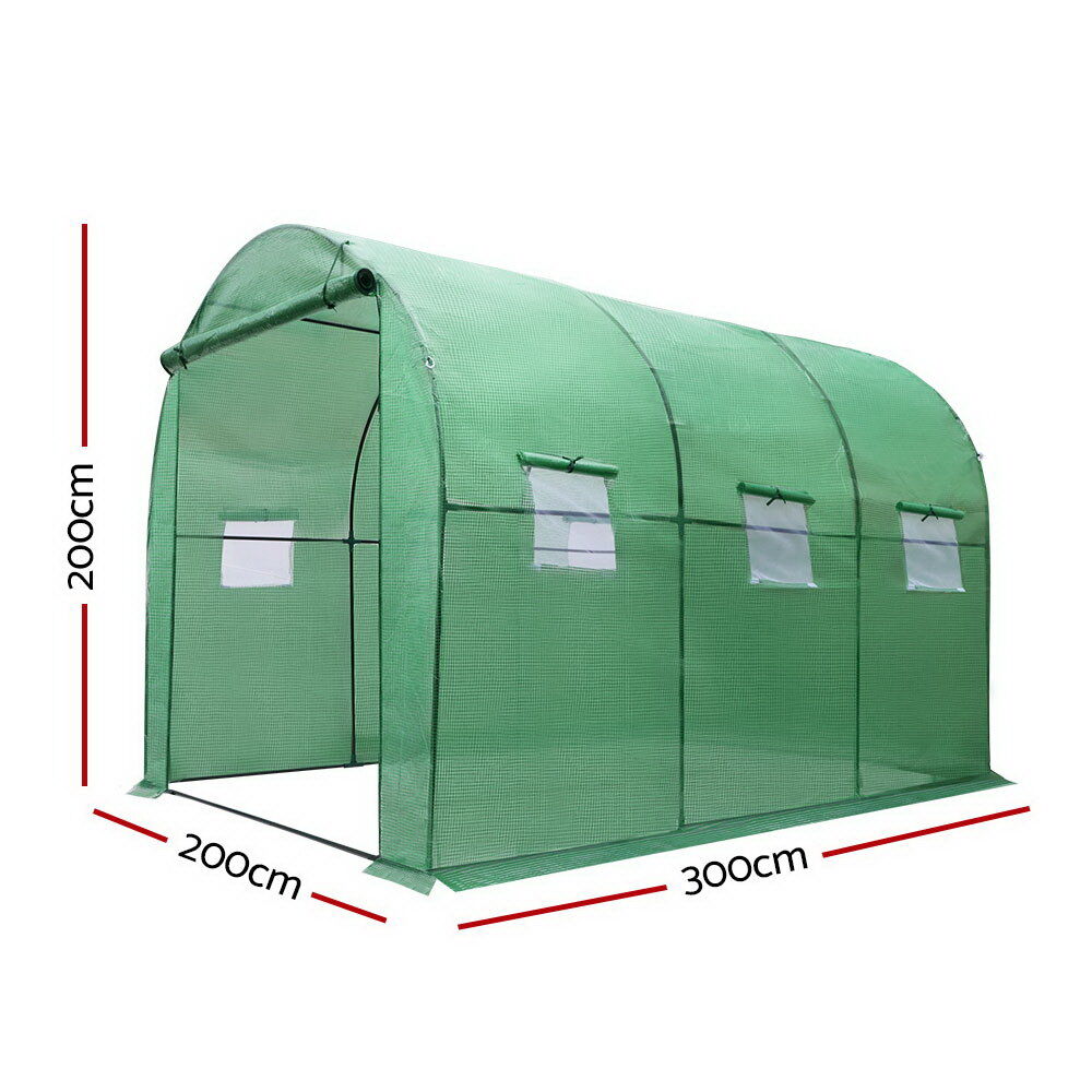 Greenfingers Greenhouse 3x2x2M Walk in Green House Tunnel Plant Garden Shed Dome Price