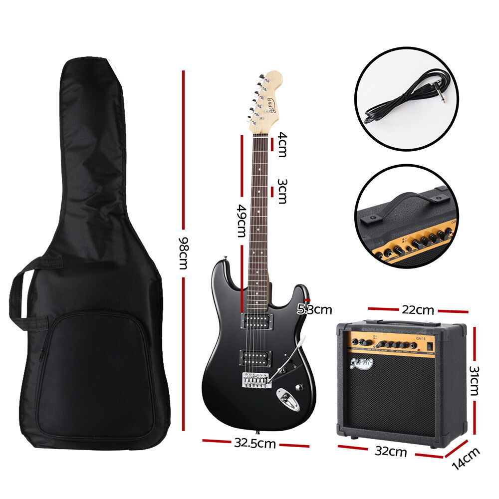 Alpha Electric Guitar Music String Instrument 20W Amplifier Black Price