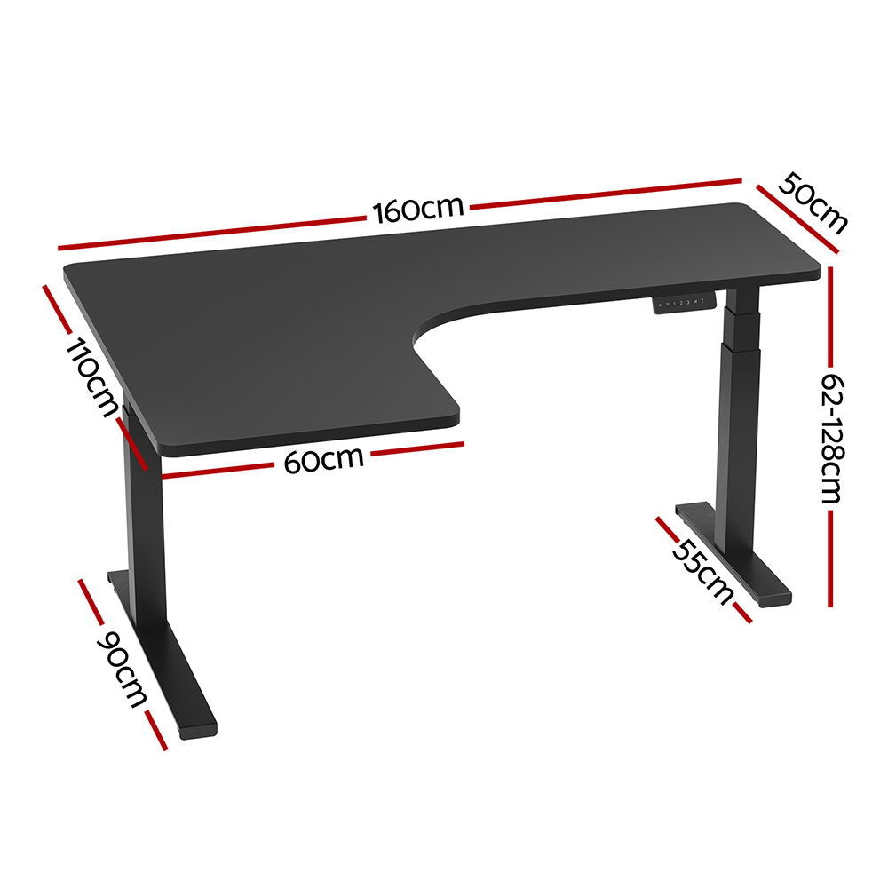 Artiss Standing Desks L-shape Motorised 160CM Black Price