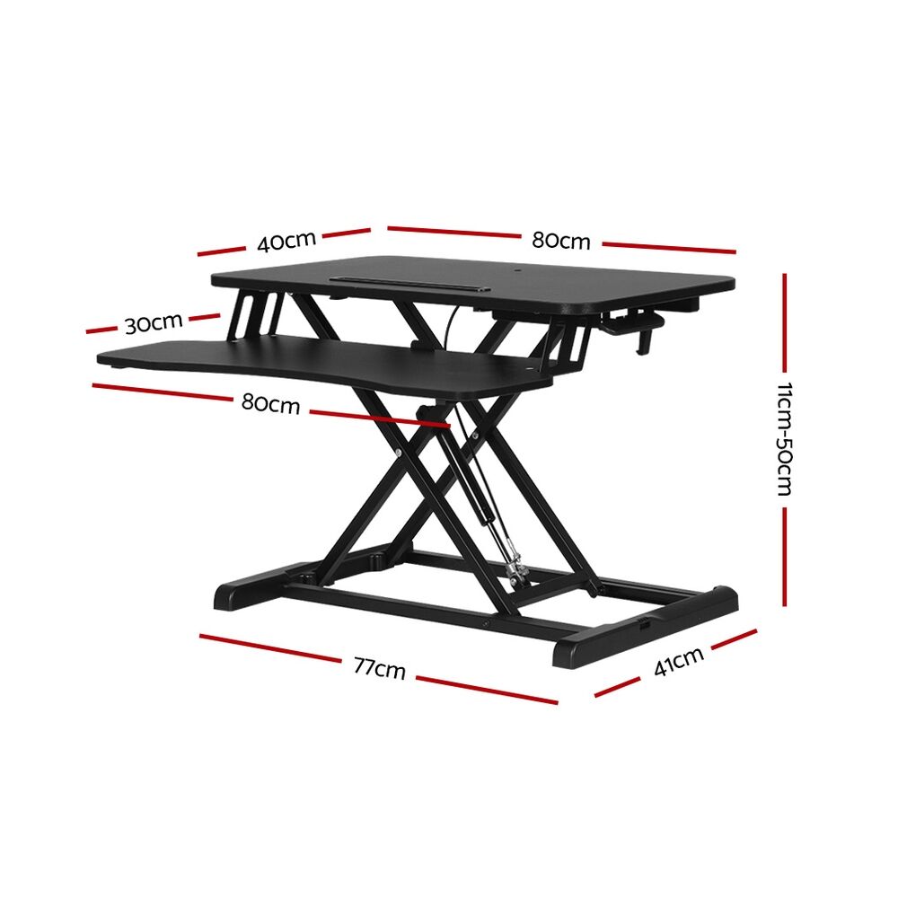Standing Desk Riser Height Adjustable Black 80CM Price
