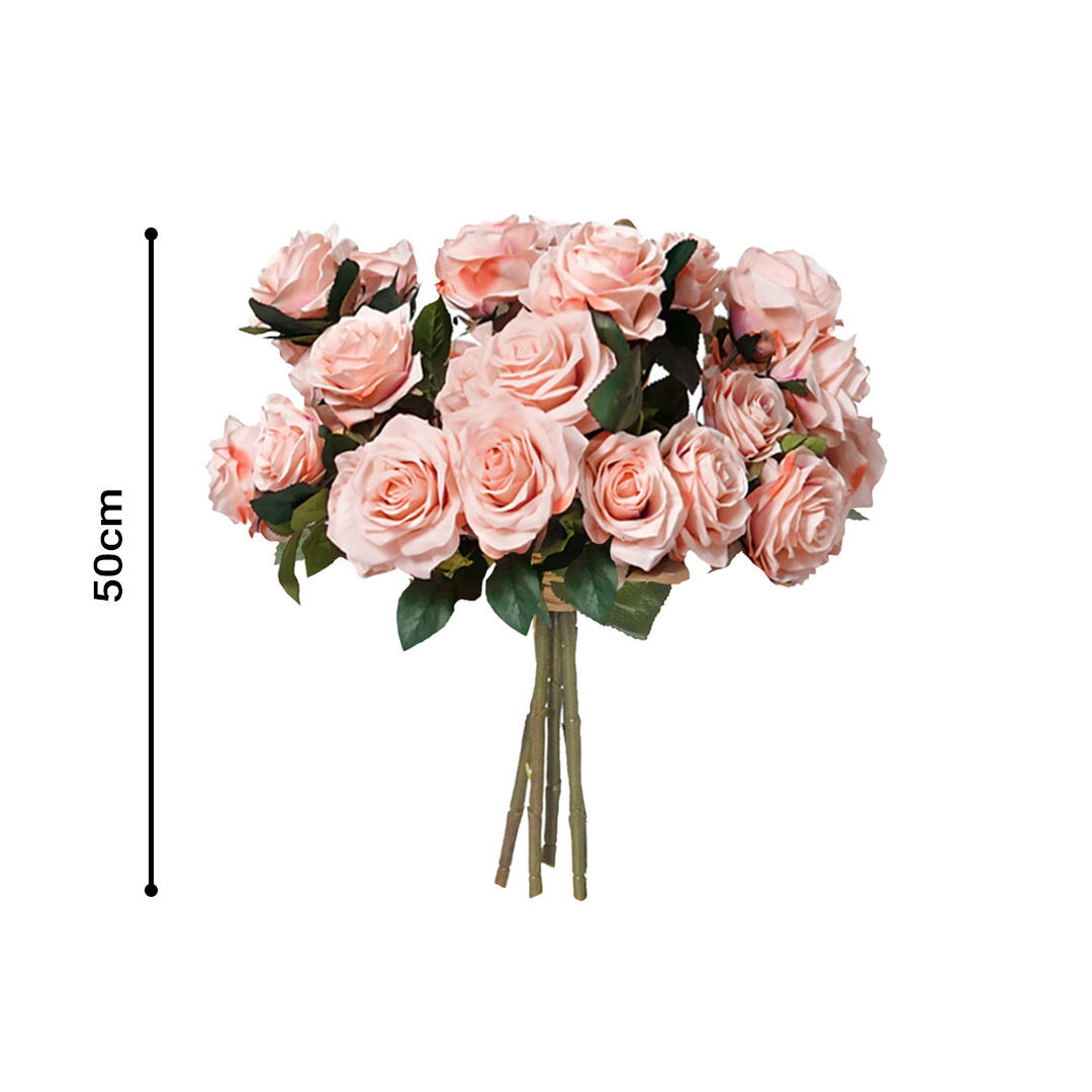 4 bunch artificial silk rose 9 heads flower fake bridal bouquet table decor champion Price