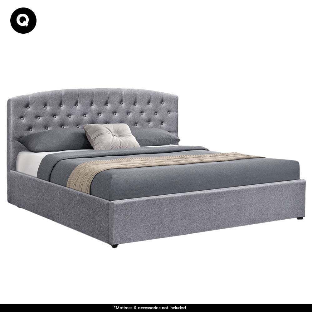 Fabric Gas Lift Storage Bed Frame with Headboard Price