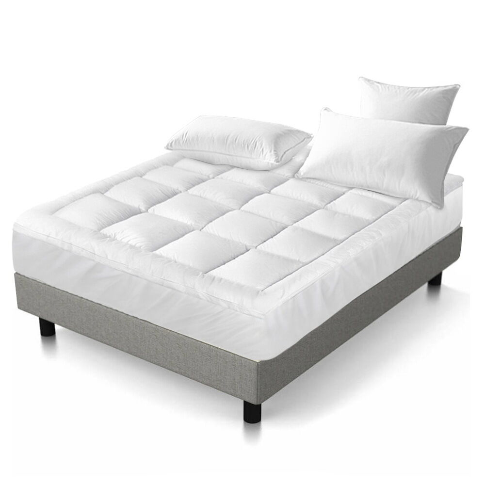 Mattress Topper Pillowtop 1000GSM Microfibre Filling Protector Price