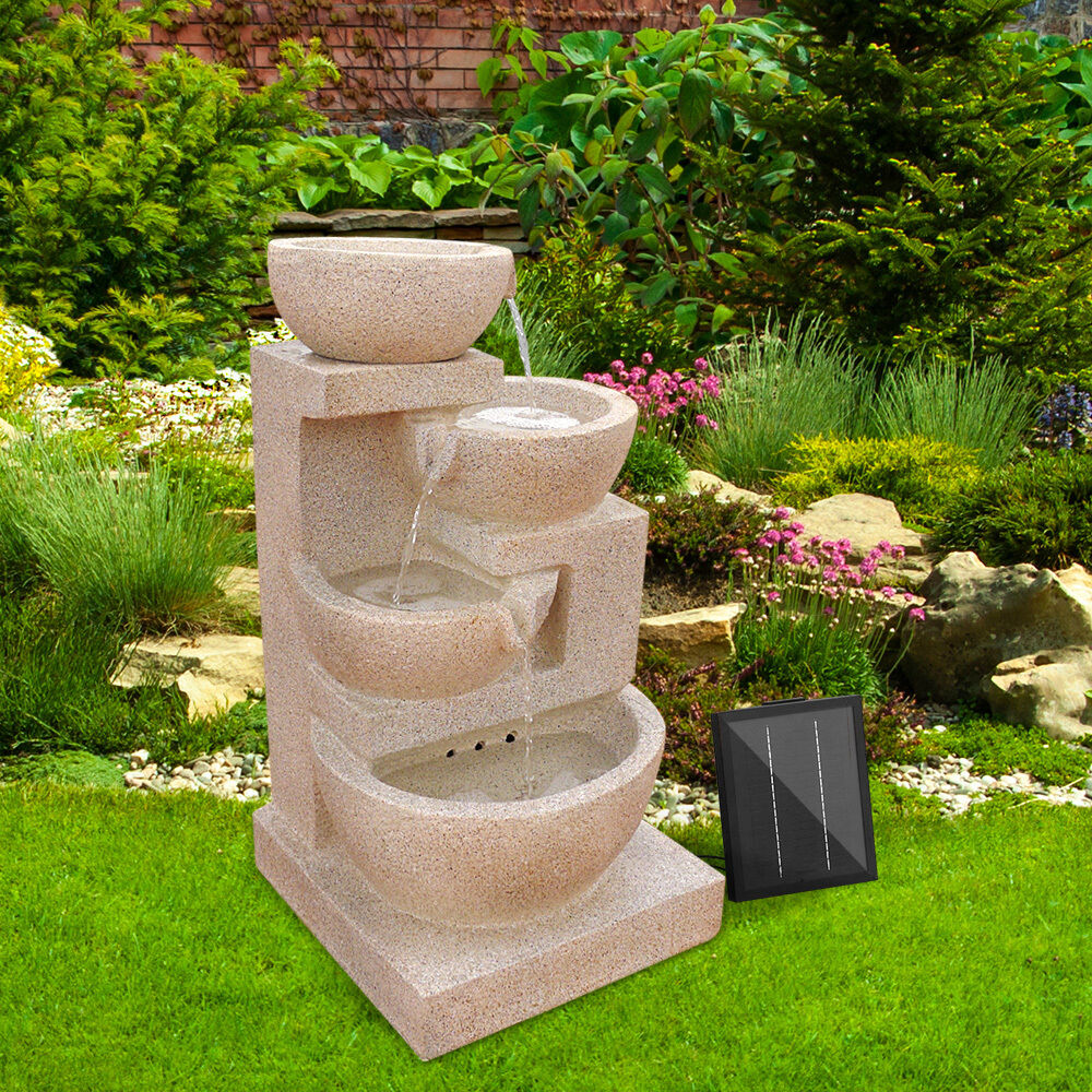 4 Tier Solar Powered Water Fountain with Light Price