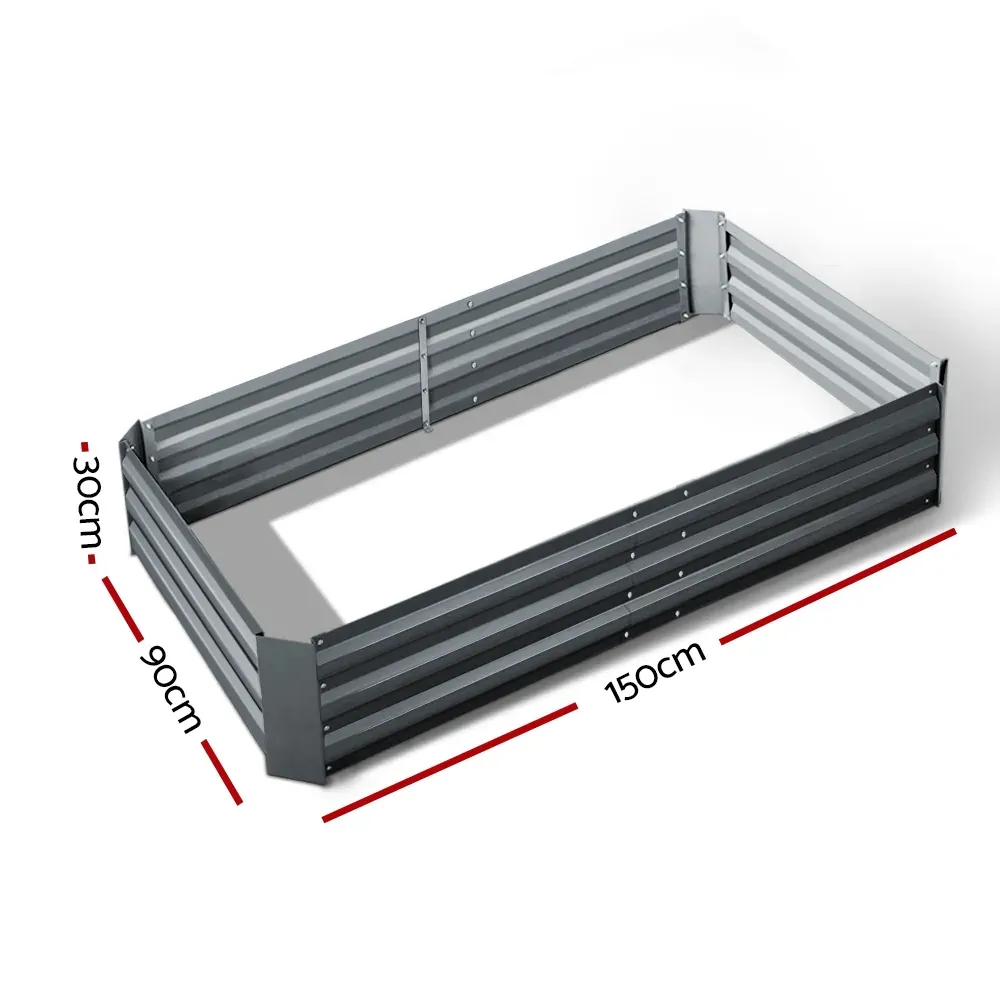 Green Fingers Galvanised Steel Garden Bed - Aliminium Grey Price
