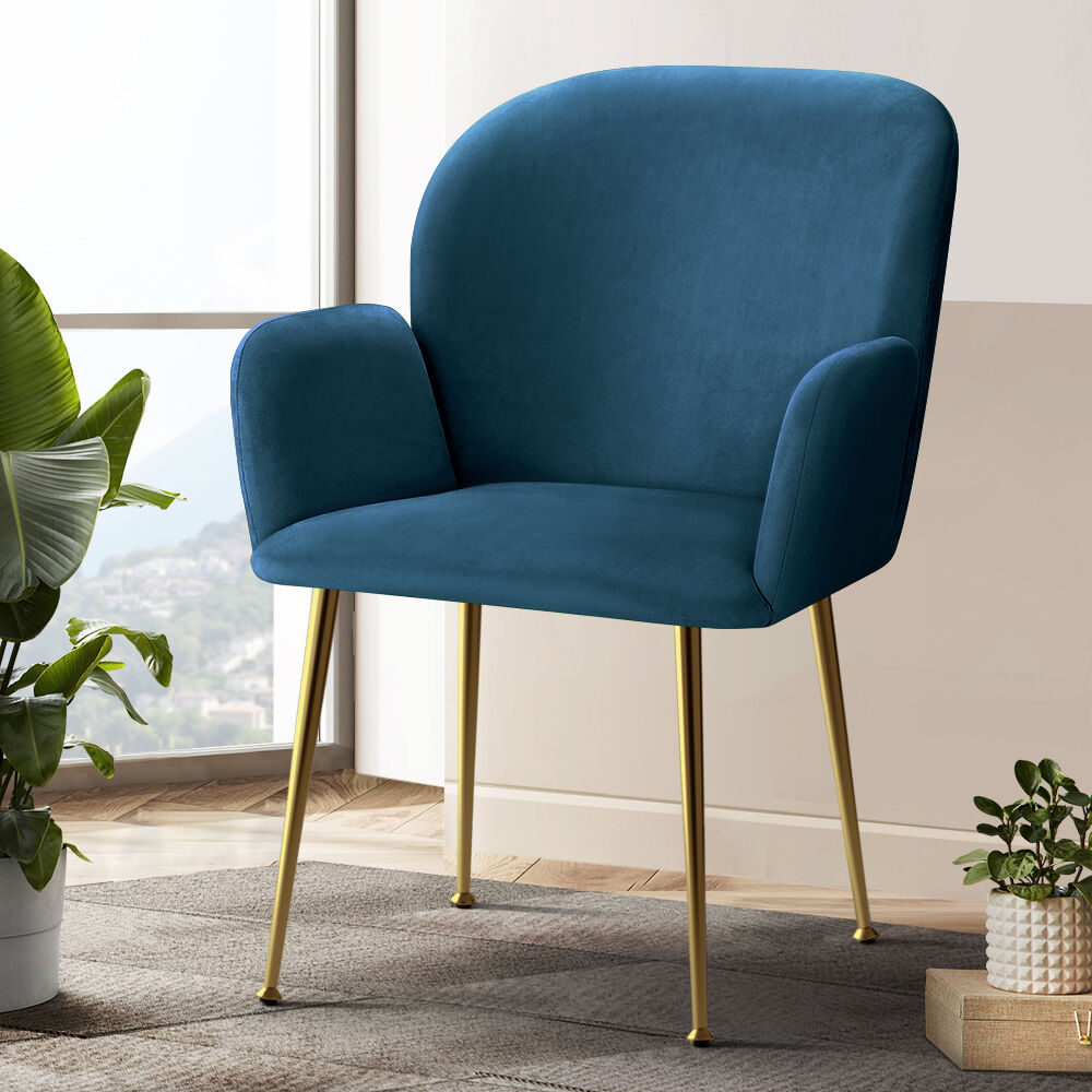 Set of 2 Kynsee Dining Chair Armchair Cafe Chair Upholstered Velvet Price