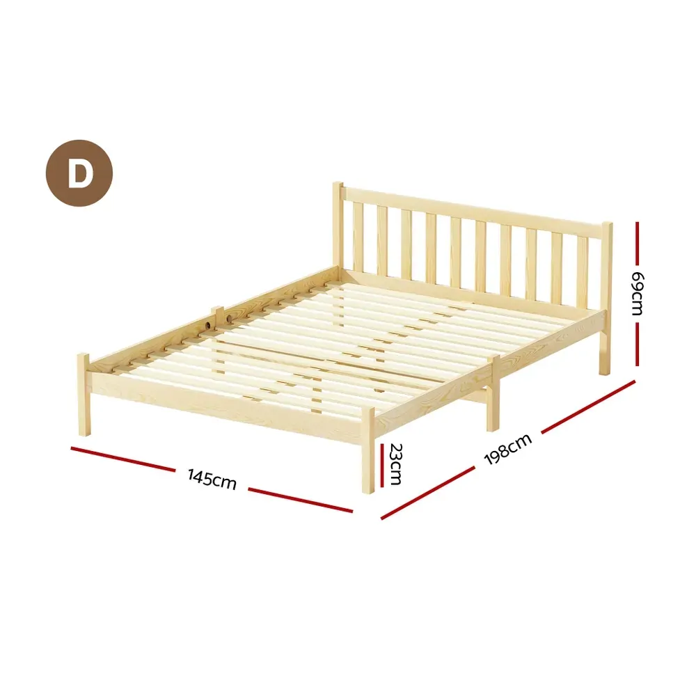Waroonee Bed Frame Wooden Bed Base Pine Timber Mattress Foundation Price