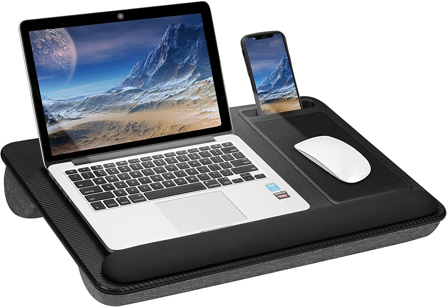 Portable Laptop Desk with Device Ledge, Mouse Pad and Phone Holder for Home Office Price