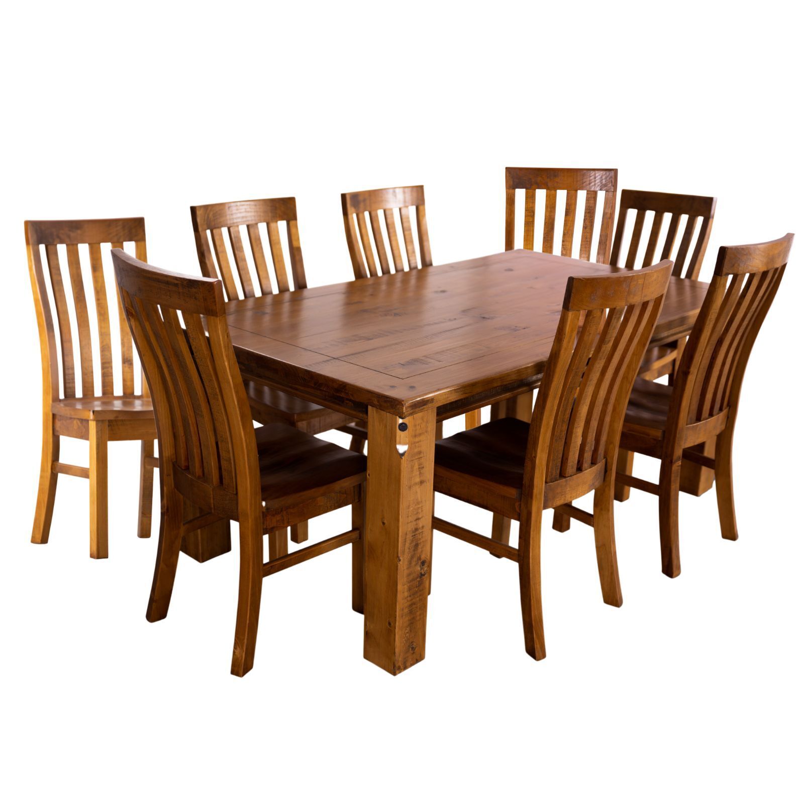 Teasel Dining Set Table Chair Solid Pine Wood Timber - Rustic Oak Price