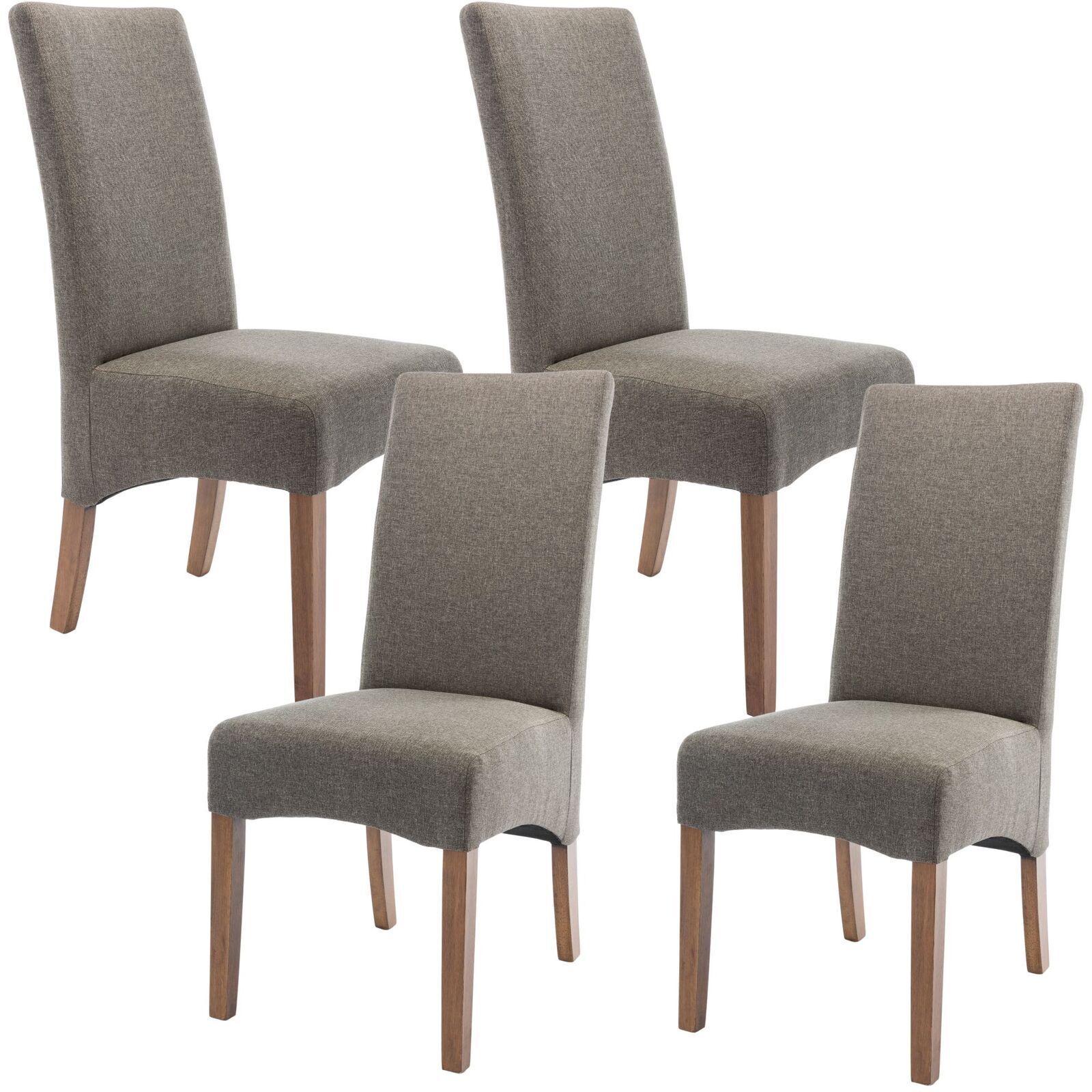 Aksa Fabric Upholstered Dining Chair Solid Pine Wood Furniture - Grey Price