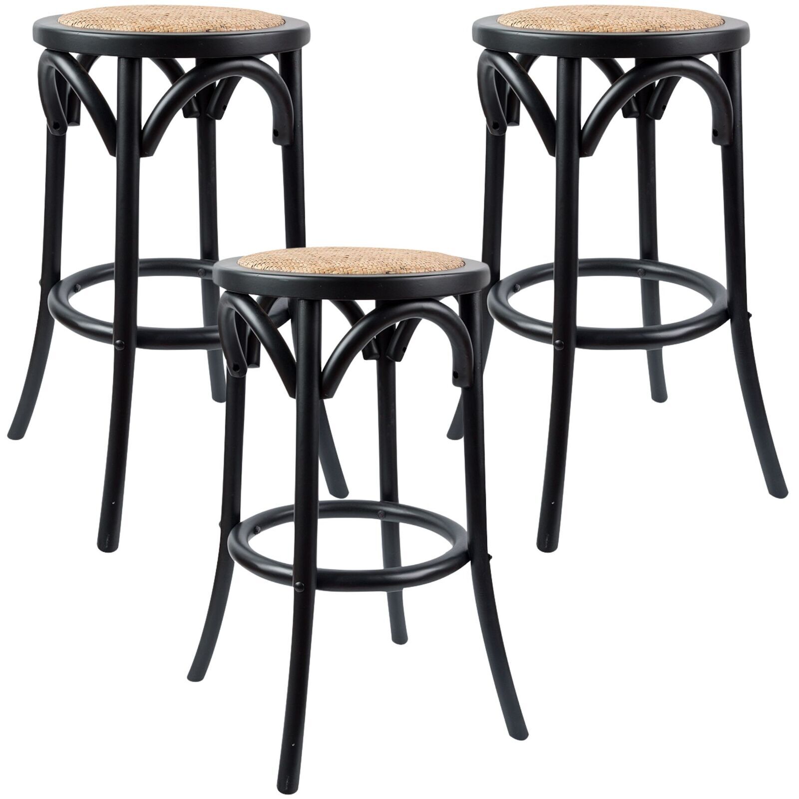 Aster Round Bar Stools Dining Stool Chair Solid Birch Timber Rattan Seat Price