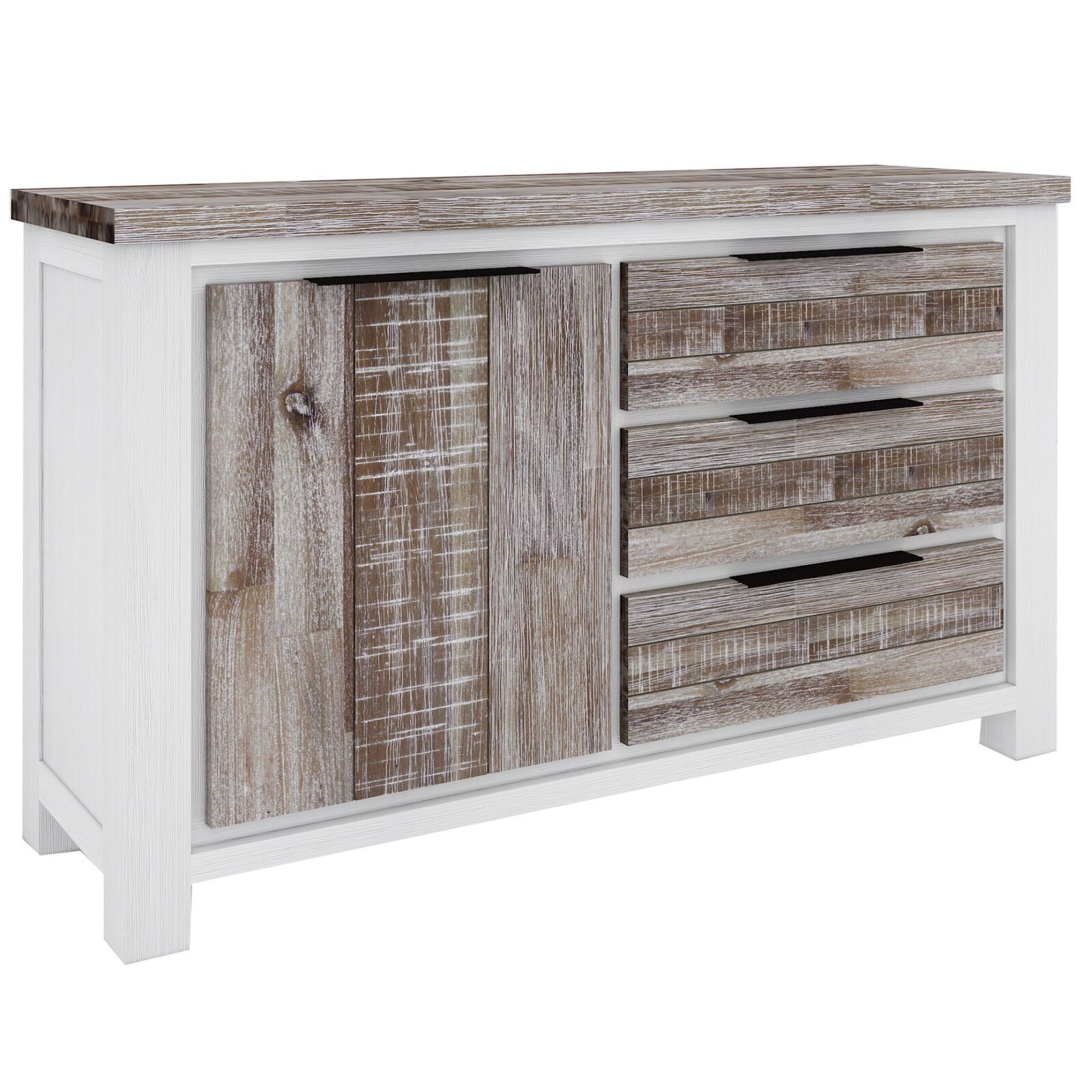 Plumeria Buffet Table Door Drawer Solid Acacia Timber - White Brush Price