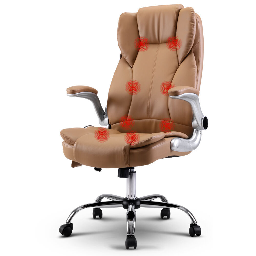 Artiss 8 Point Massage Office Chair PU Leather Black Price