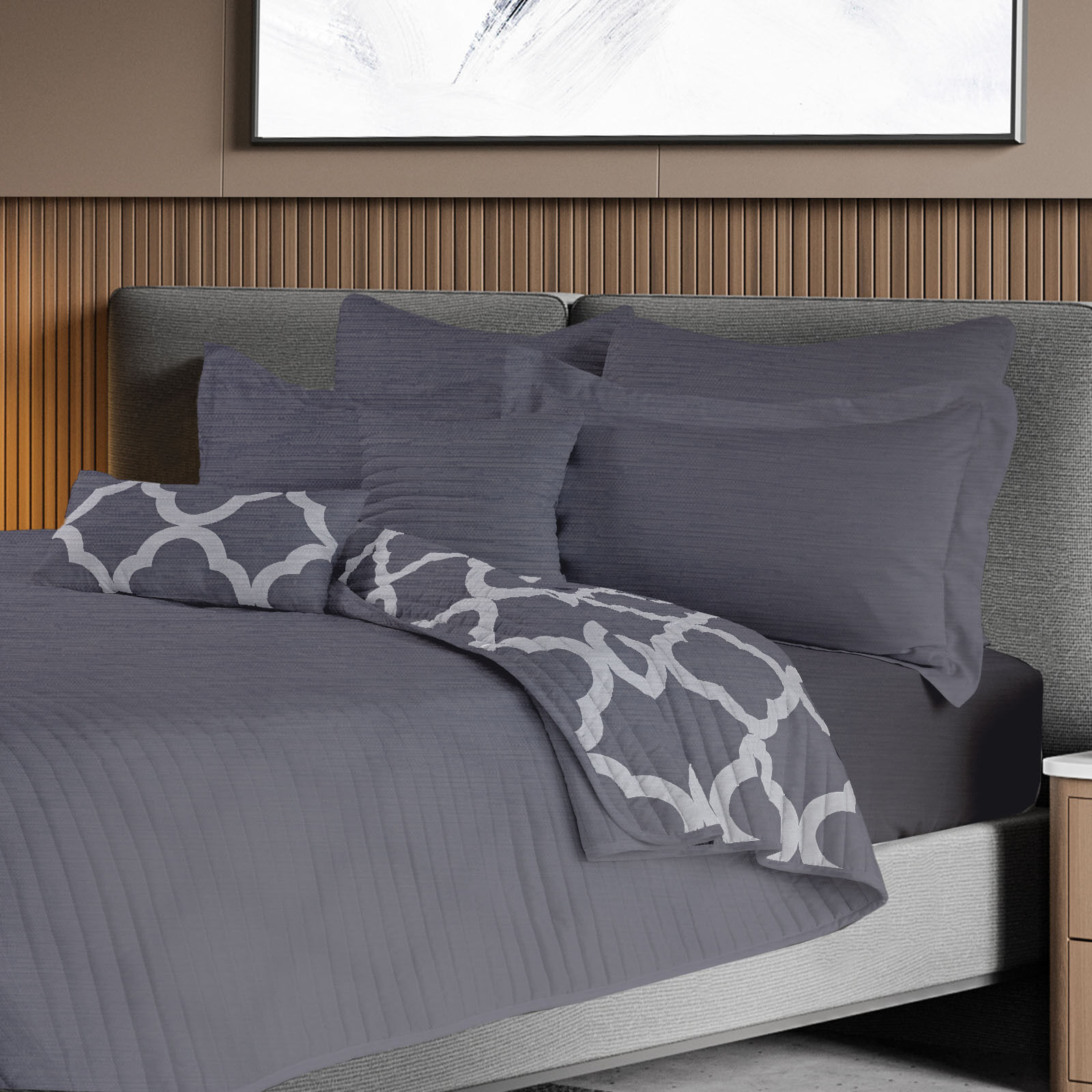 Bamboo Cooling Reversible 7 Piece Comforter Set Bedspread Price