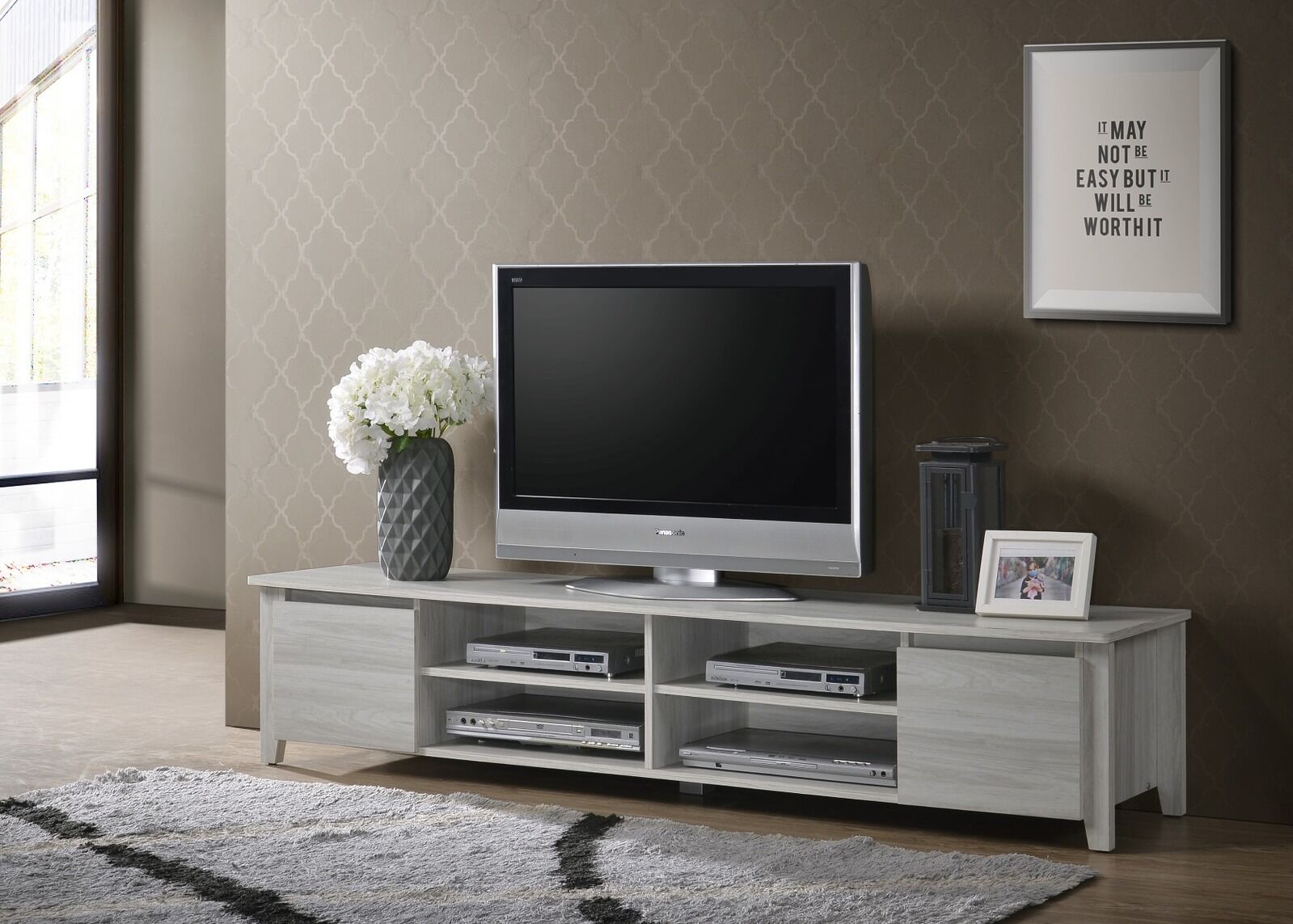 Dumbarton TV Stand Entertainment Unit In White Oak Price