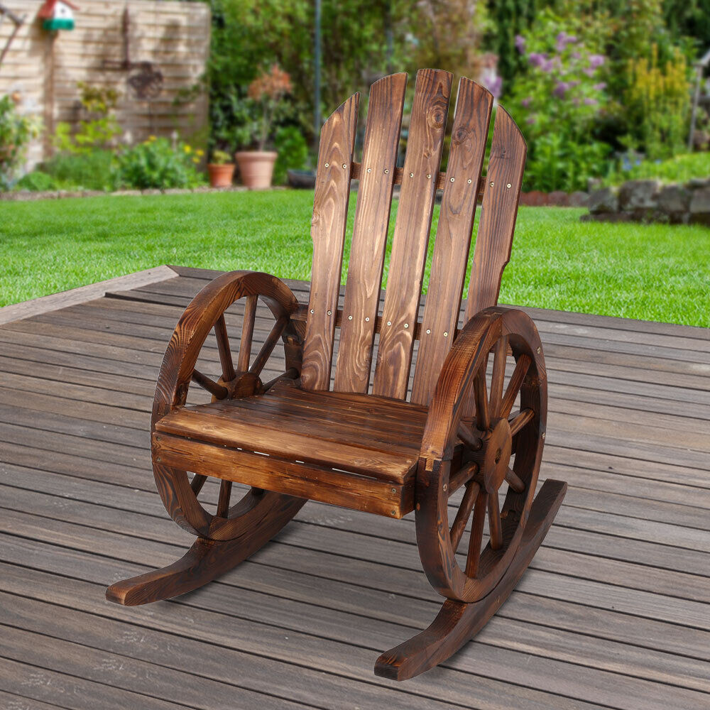 Wagon Wheels Rocking Chair - Brown Price