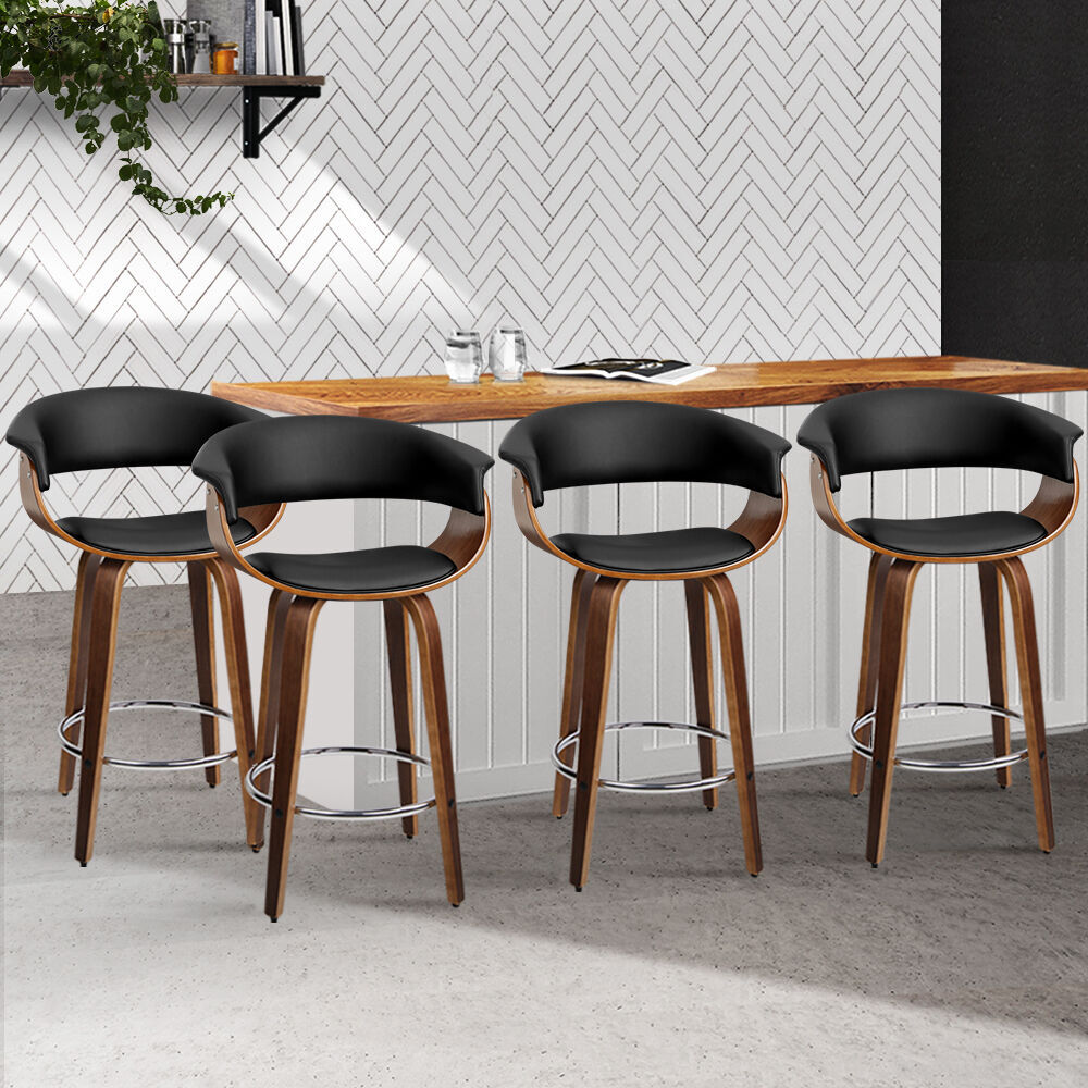 Artiss Bar Stools Swivel PU Seat Wooden Price