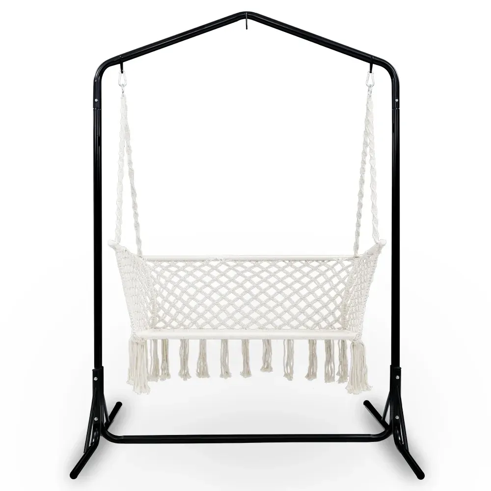 Double Swing Hammock Chair with Stand Macrame Outdoor Bench Seat Chairs Price