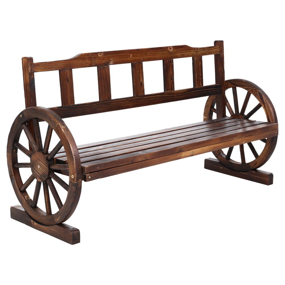 Garden Bench Wooden Wagon Chair Outdoor Furniture Backyard Lounge Charcoal Price