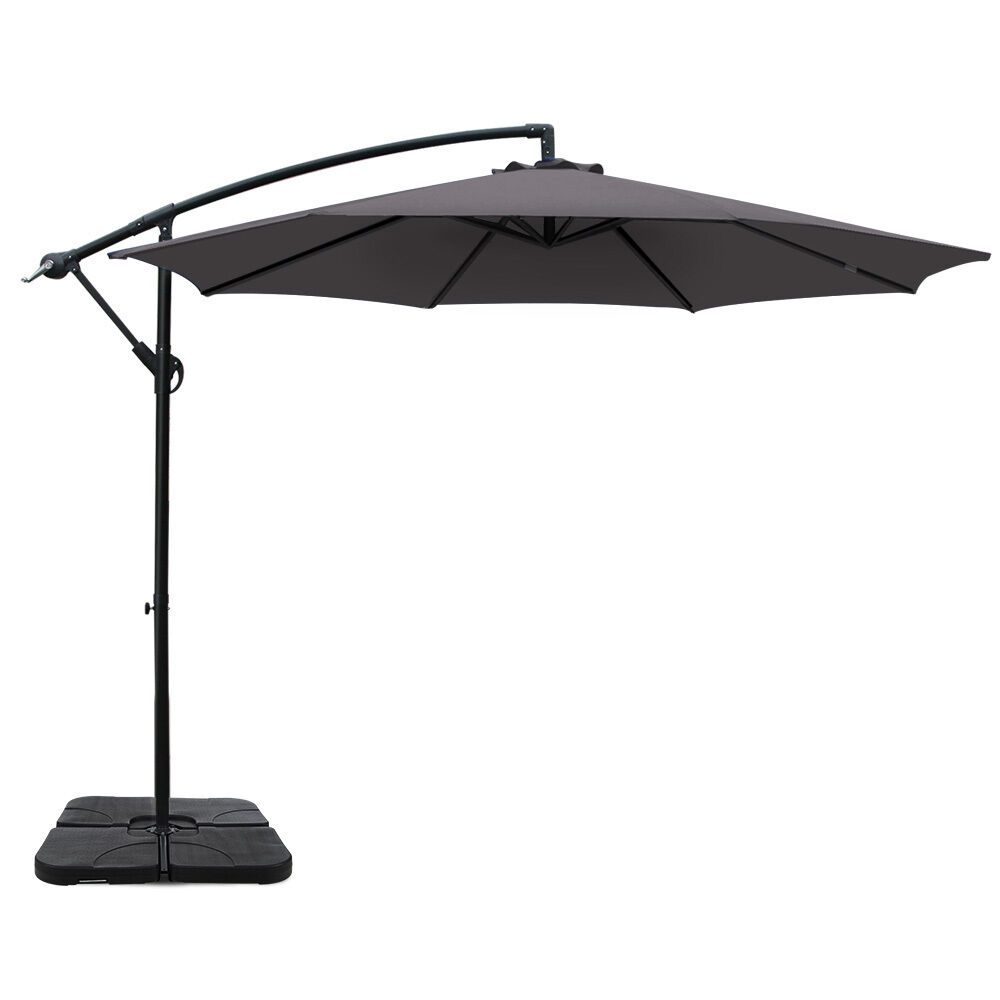 3M Umbrella with Base Outdoor Umbrellas Cantilever Sun Beach Garden Patio Price