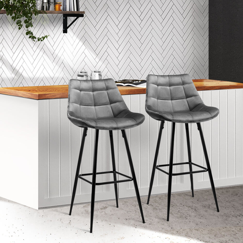 Set of 2 Velvet Bar Stools Price
