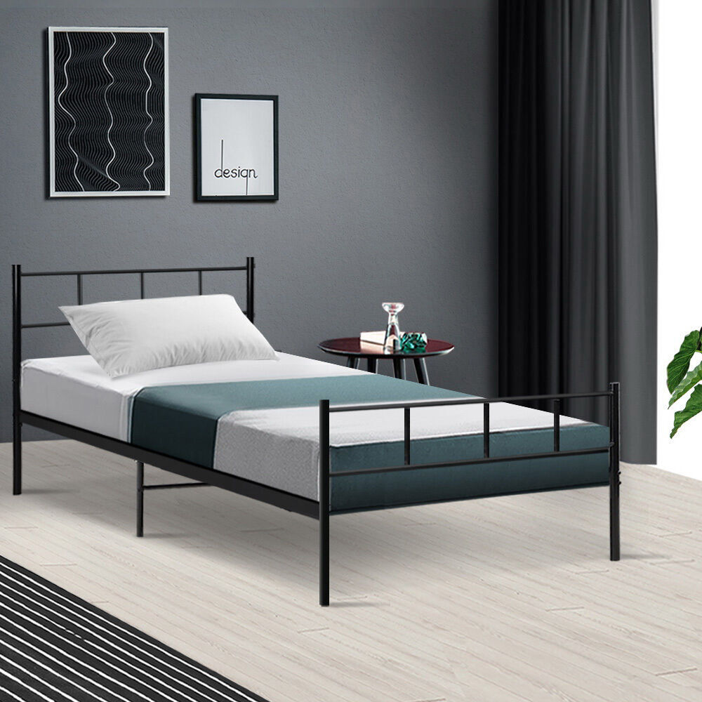 Manna Metal Bed Frame Platform Foundation Mattress Base SOL Black Price