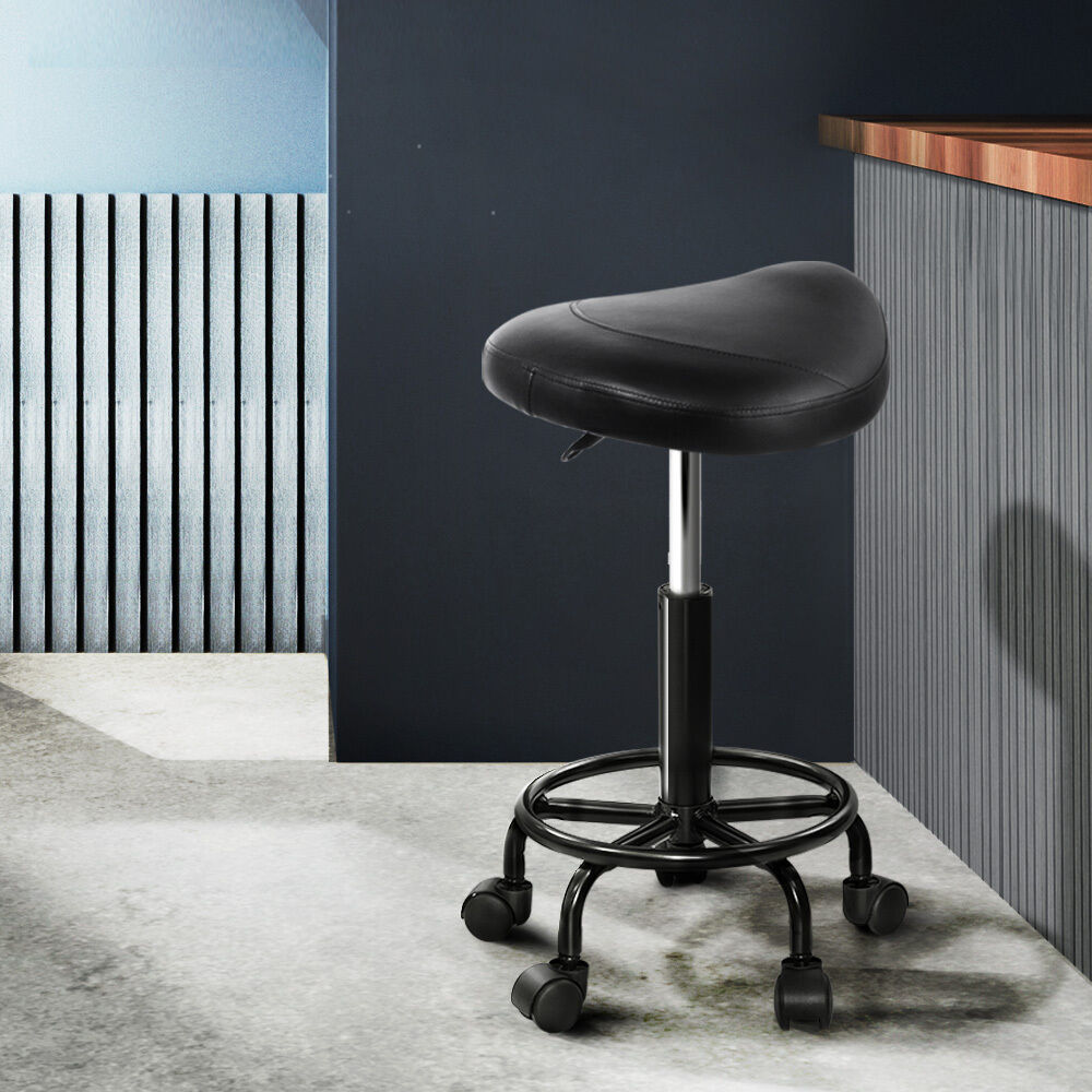 Saddle Stool Salon Chair Black Swivel Beauty Barber Hairdressing Gas Lift Price