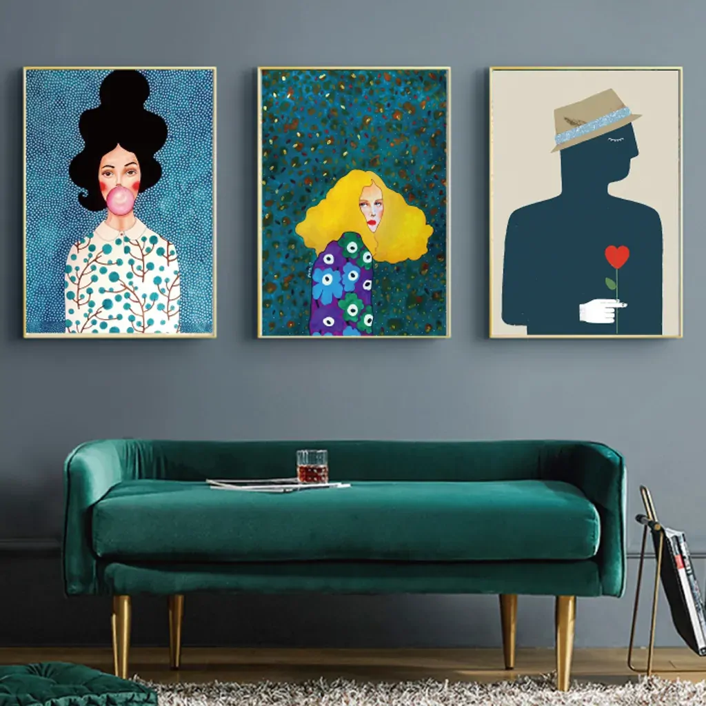 Modern Figure 3 Sets Gold Frame Canvas Wall Art Price