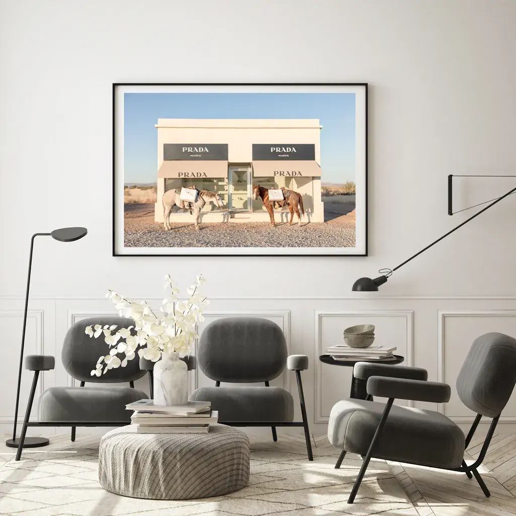 Horses Prada Black Frame Canvas Wall Art Price