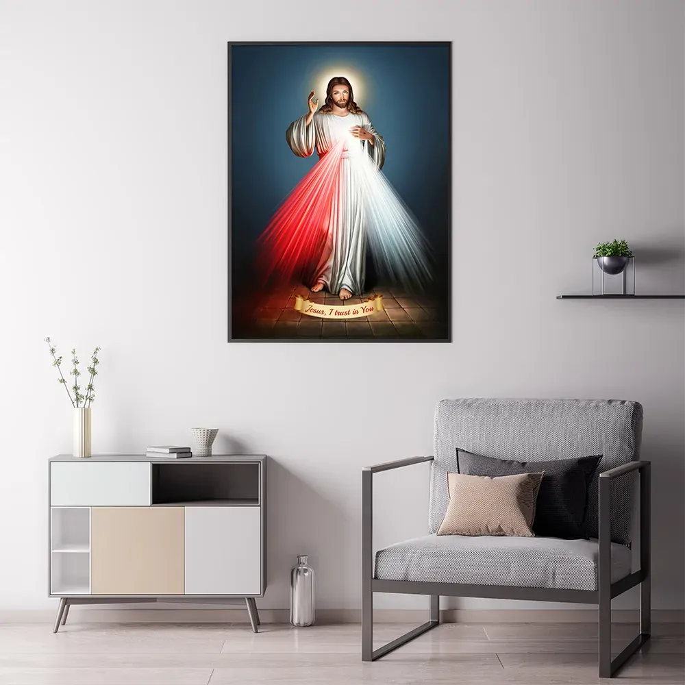Jesus Divine Mercy I Trust In You Black Frame Canvas Wall Art Price