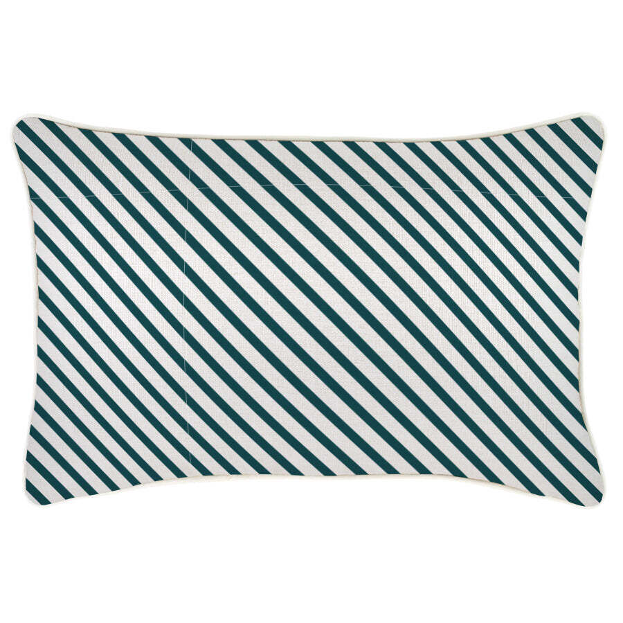 Cushion Cover-With Piping-Side Stripe Teal Price
