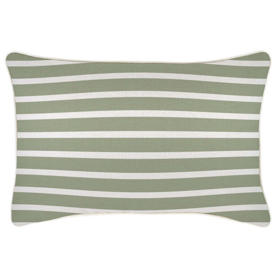 Cushion Cover-With Piping-Hampton Stripe Sage Price