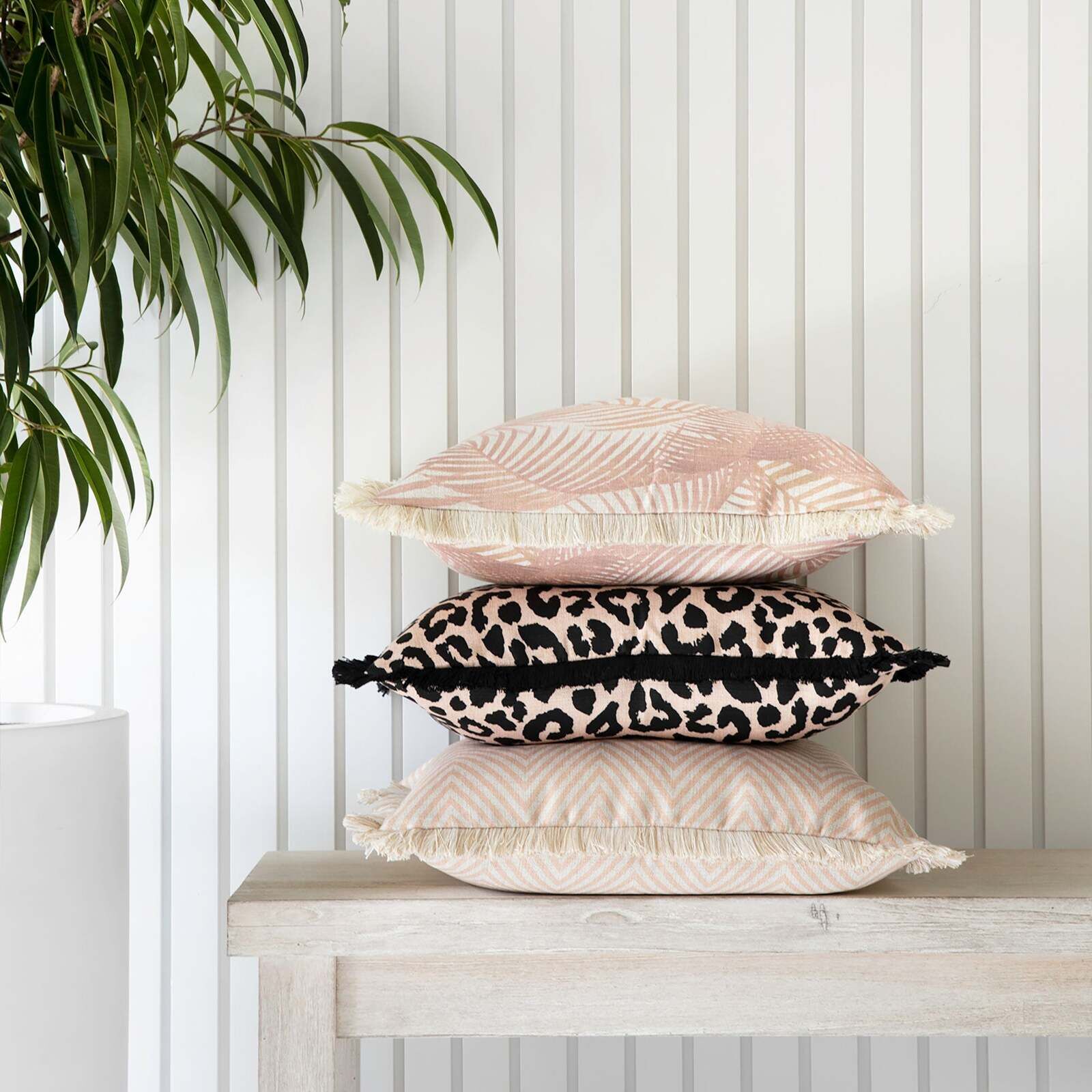 Cushion Cover-Coastal Fringe Natural-Seminyak Blush Price