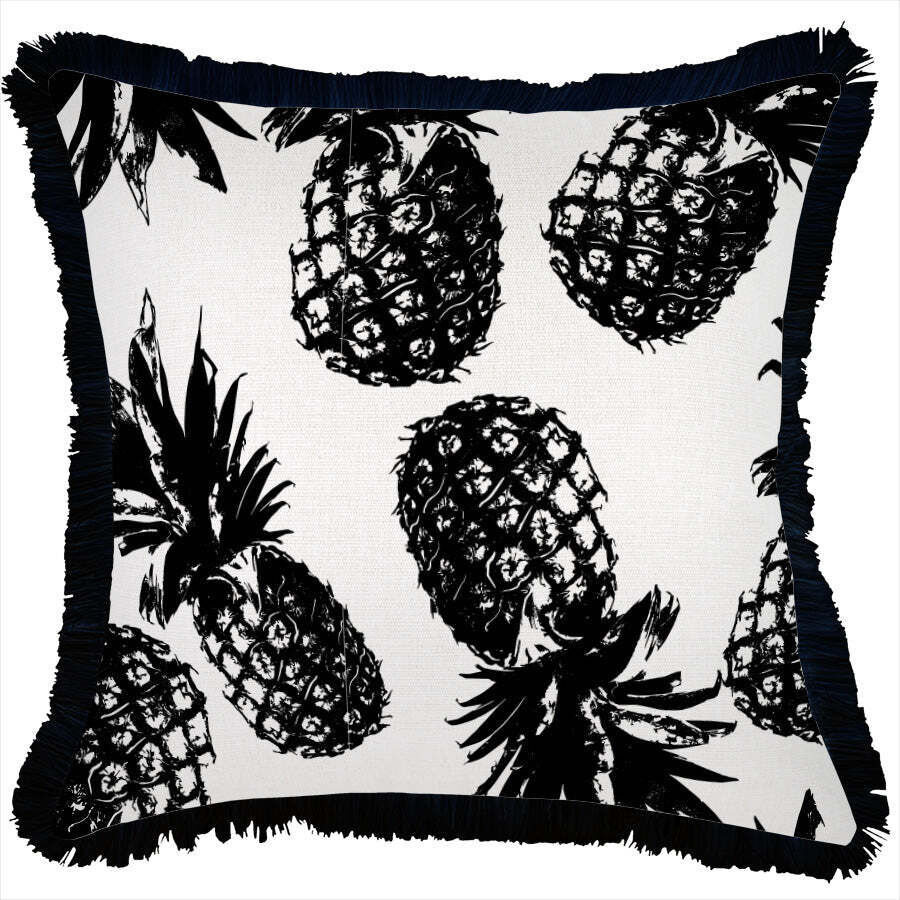 Cushion Cover-Coastal Fringe Black-Pineapples Black Price