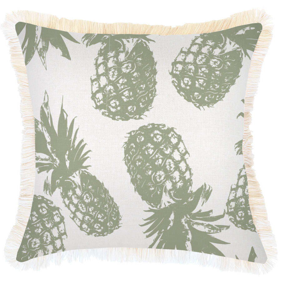 Cushion Cover-Coastal Fringe Natural-Pineapples Sage Price
