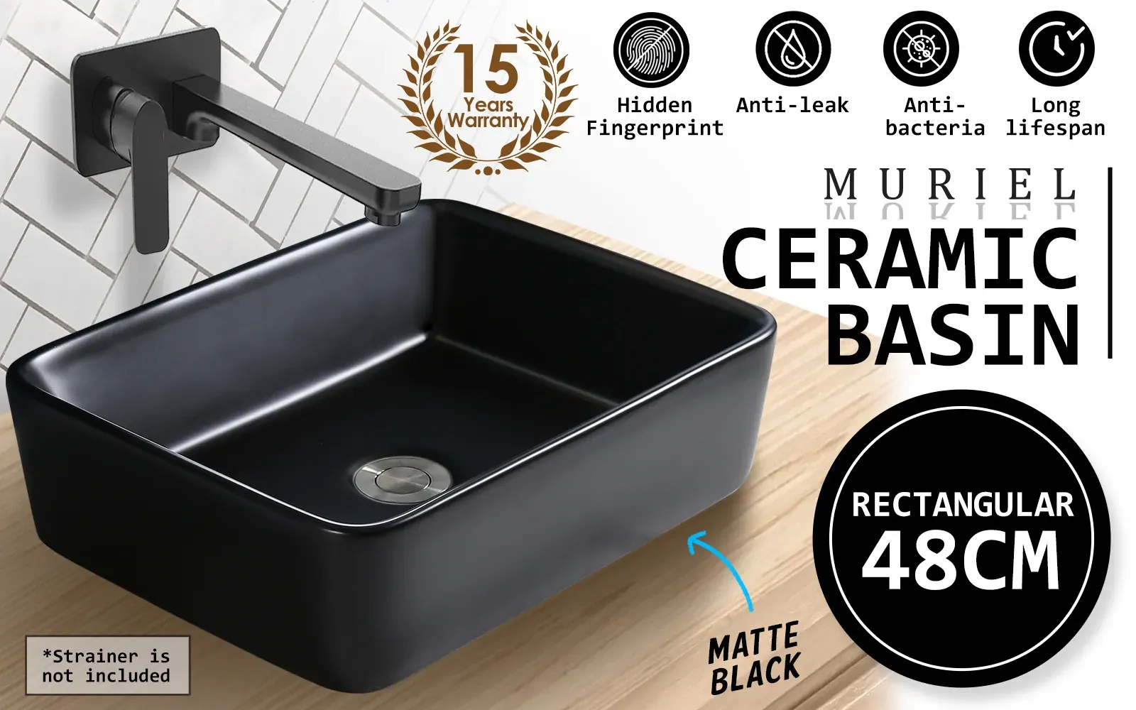 Muriel 48 x 37.5 x 13cm Ceramic Bathroom Basin Vanity Sink Above Counter Top Mount Bowl Price
