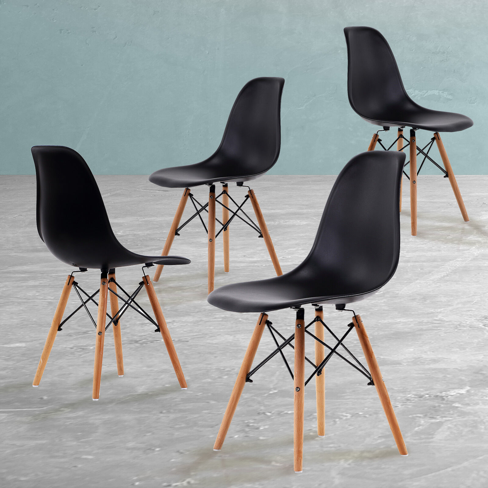 2X Retro Dining Cafe Chair DSW BLACK Price