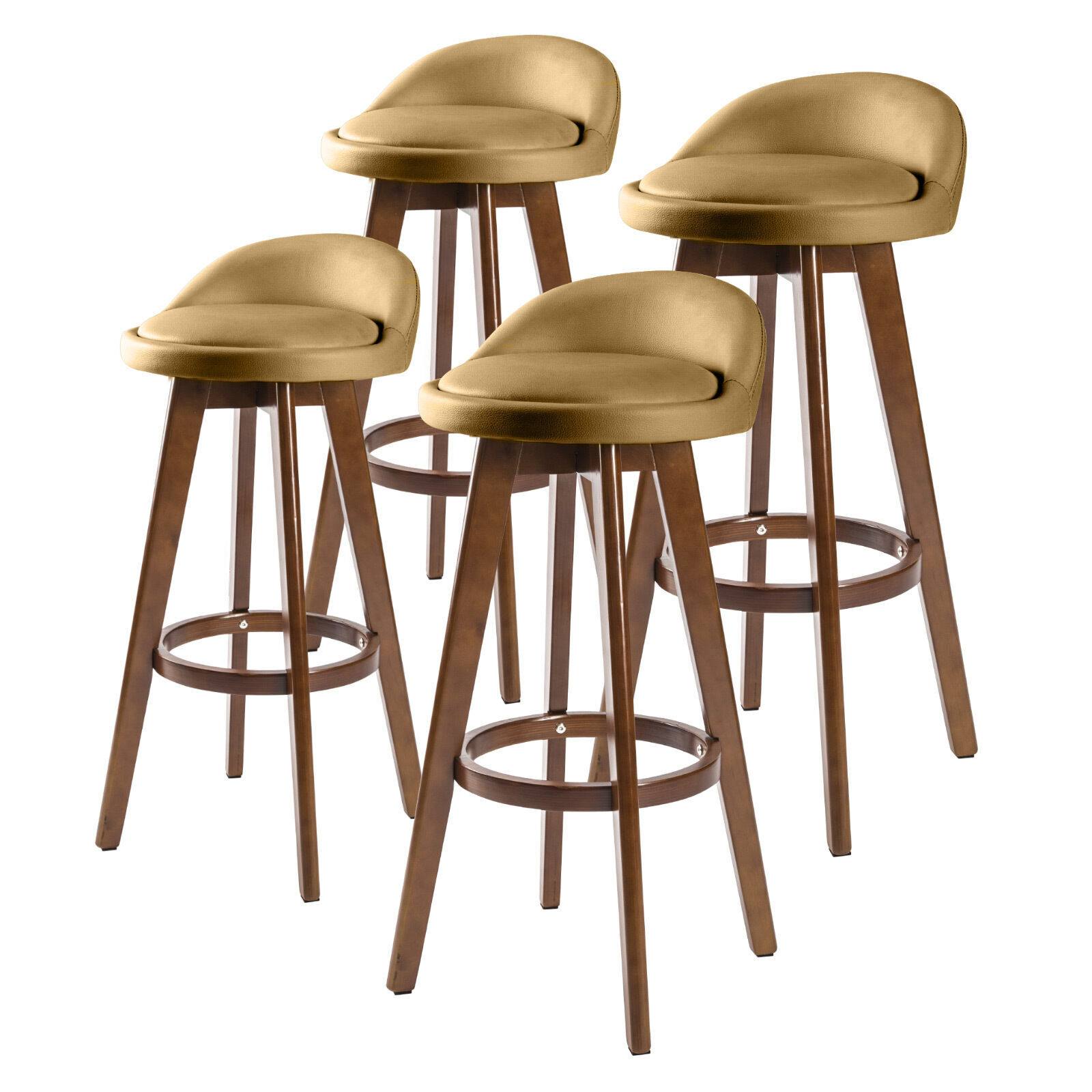 2X Wood Bar Stool Dining Chair Fabric LEILA 72cm BEIGE Price